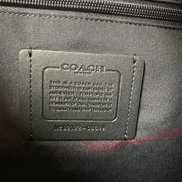 NWT Coach CB849 Hudson Double Handle Tote Signature Canvas Charcoal Black Bag - Picture 12 of 13